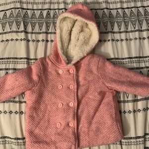 Baby 6M Pink Hooded Double-Breasted Jacket
